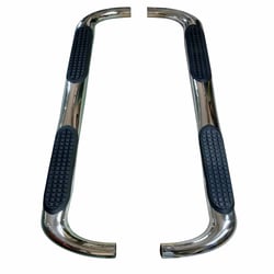 Picture of TrailFX A0055S 3-Inch Round Polished Stainless Steel Nerf Bar with Step Pads