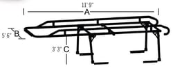 Picture of TrailFX FCLR001B Contractor Ladder Rack 1500 lb Capacity Black Powder Coated Steel