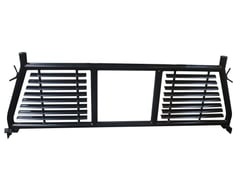 Picture of TrailFX H0003B Round Tube Louvered Headache Rack with Window Cut Out Black