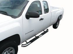 Picture of TrailFX A1008S 4 Inch Oval Bent End Step Bar Stainless Steel Rocker Panel Mount