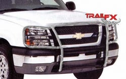 Picture of TrailFX 1530344111 Polished Stainless Steel Grille Guard with Brush Guard
