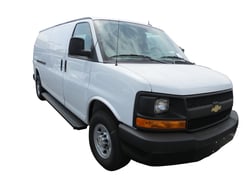 Picture of TrailFX RBV01B Utility Van Running Board Set Black Powder Coated Steel 37" Driver 96" Passenger