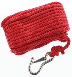 Picture of SeaSense 50013057 3/8" x 50' Solid Braided MFP Anchor Rope Red with Spliced Hook