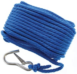 Picture of SeaSense 50013058 3/8" x 50' Solid Braided MFP Anchor Line Blue with Hook