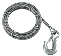 Picture of Fulton Performance WC325 0100 3/16" x 25' Galvanized Winch Cable with Hook 4200 lbs