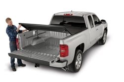 Picture of TrailFX TFX1010 Soft Tri-Fold Tonneau Cover - Black Vinyl with Aluminum Rails