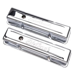 Picture of Edelbrock 4649 Signature Series Valve Covers Chrome Tall Profile Chevy Small Block