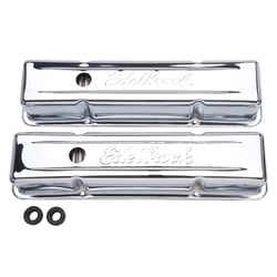 Edelbrock 4649 Signature Series Valve Covers Chrome Tall Profile Chevy Small Block — image 3