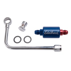 Picture of Edelbrock 8134 Chrome Steel Fuel Line & Filter Kit for EPS Carburetors