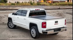 Picture of TrailFX TFX5703 Hard Tri-Fold Tonneau Cover Black Aluminum