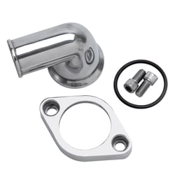 Picture of Edelbrock 4818 Polished Aluminum Water Neck for Chevy Engine Coolant Thermostat Housing - 90-Degree V8 and 4.3L V6