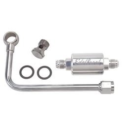 Picture of Edelbrock 8131 Chrome Steel Fuel Line with Polished Aluminum Filter