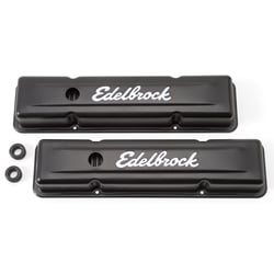 Picture of Edelbrock 4443 Signature Series Valve Covers Black Low Profile Chevy Small Block