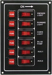 Picture of SeaSense 50031273 4 Gang Rocker Switch Panel 12V Marine Grade