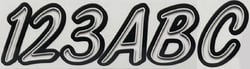 Picture of Hardline Products 400CLBLK Registration Number Kit 3" Smooth Cursive Font Black Gradient
