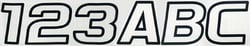 Picture of Hardline Products 700CLBLK Registration Number Kit 3" European Font Black Outline