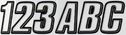 Picture of Hardline Products 800CLBLK Boat Registration Number Kit 3-Inch Block Style Black