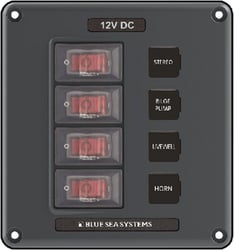 Picture of Blue Sea Systems 4320 Water-Resistant Circuit Breaker Panel 4 Position
