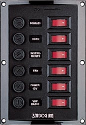 Picture of Sea-Dog Line 4241101 6-Gang Vertical Rocker Switch Fuse Panel 12V DC