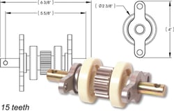 Picture of AP 014-324869 RV Slide-Out Standard Gear Pack Assembly 15-Tooth 2.5" x 2.5"