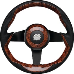 Picture of Uflex GRIMANIBRB Grimani Steering Wheel - Burl Wood Grip with Black Spokes