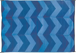 Picture of Camco 42858 Reversible Outdoor Mat 9ft x 12ft Chevron Blue Pattern