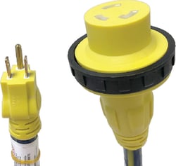 Picture of Voltec Industries 16-00592 Locking Extension Cord 15A to 30A 2 Ft 10/3 STW