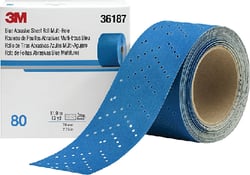 Picture of 3M 36193 Hookit Blue Abrasive Sheet Roll Multihole 4-Pack