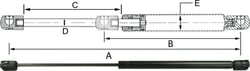 Picture of JR Race Car GSNI515020 Hardline Black Nitride Shaft Gas Spring