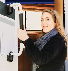 Picture of Camco 42198 Fold-Away RV Grab Handle Short White