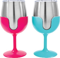 Picture of Camco 51915 Life is Better at the Campsite Wine Tumbler Set - 2 Pack with Stems