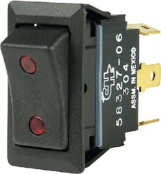 Picture of BEP Marine 1001715 SPDT Rocker Switch On-Off-On Illuminated Red