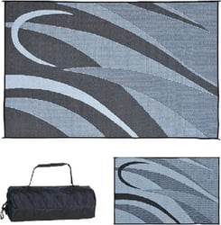 Picture of Ming's Mark GA1-BLK/SLVR 8x12 Reversible RV Patio Mat Black Silver Graphic