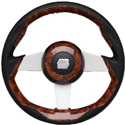 Picture of Uflex GRIMANIBRS Grimani Marine Steering Wheel Burlwood with Silver Spokes