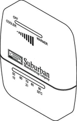 Picture of Suburban Mfg 161210 Wall Thermostat for RV Furnaces - Black