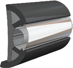 Picture of Taco Metals V119990BBK602 SuproFlex Rub Rail Kit Medium 60' Black with Chrome Insert