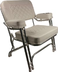 Picture of Springfield Marine 1080125CR Premium Deck Chair with Cupholder, White