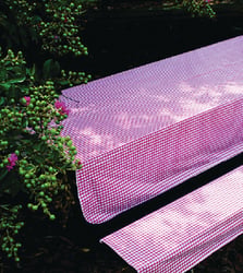 Picture of Camco 51021 Picnic Tablecloth with Bench Covers Red/White Checkered