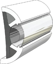 Picture of Taco Metals V119960WCM602 Suproflex Rub Rail Kit 60' White with Chrome Insert