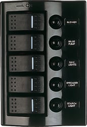 Picture of Sea-Dog Line 4258001 Marine Rocker Switch Breaker Panel with 5 Illuminated Switches