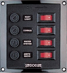 Picture of Sea-Dog Line 4240101 4-Gang Vertical Rocker Switch Fuse Panel 12V DC