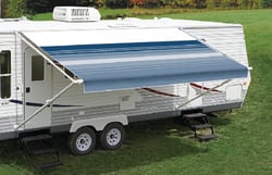 Picture of Powerwinch 86208D8D Fiesta RV Awning 20' Black/Grey Fabric Black Weatherguard