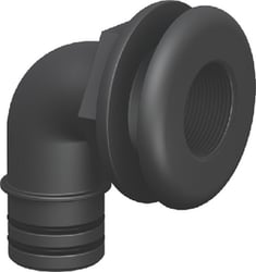 Picture of Flow Rite MA044QLB Qwik-Lok Thru-Hull Fitting 1-1/8 Inch Elbow Flanged Black