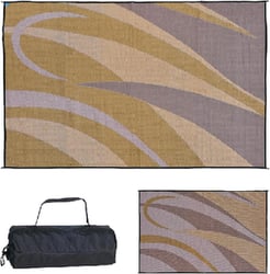 Picture of Ming's Mark GA7-BRN/GOLD 8x12 Reversible Patio Mat Brown Gold Graphic