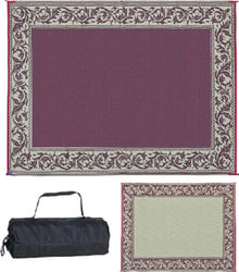 Picture of Ming's Mark RA5-BURG/BEIGE 9x12 Reversible Classical Patio Mat Burgundy/Beige