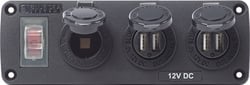 Picture of Blue Sea Systems 4365 Water-Resistant USB Accessory Panel with 12V Socket