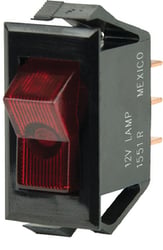 Picture of BEP Marine 1001705 Illuminated Rocker Switch Off-On SPST Red