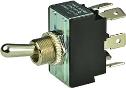 Picture of BEP Marine 1002014 Chrome Plated DPDT Toggle Switch On-Off-(On)