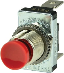 Picture of BEP Marine 1001401 Momentary Contact Push Button Switch SPST Off-(On) Red