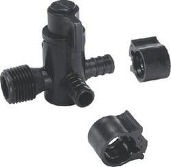 Picture of Flair-It Sales 30912 PEXlock 3-Way Bypass Valve 1/2" Barb x 1/2" MPT
